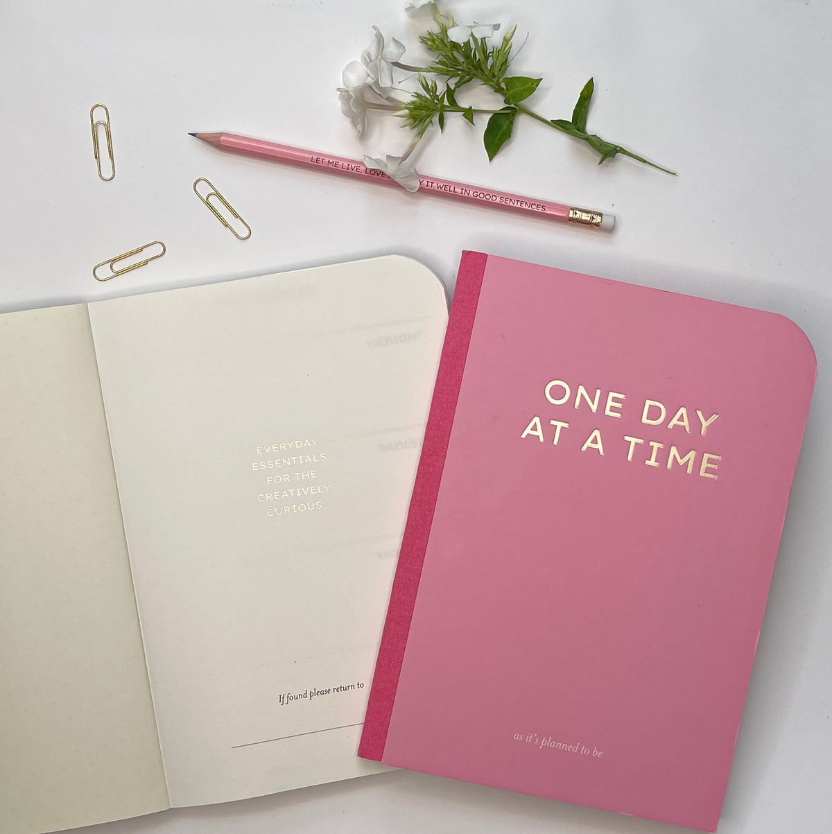 one Day at a time - undated weekly planner.