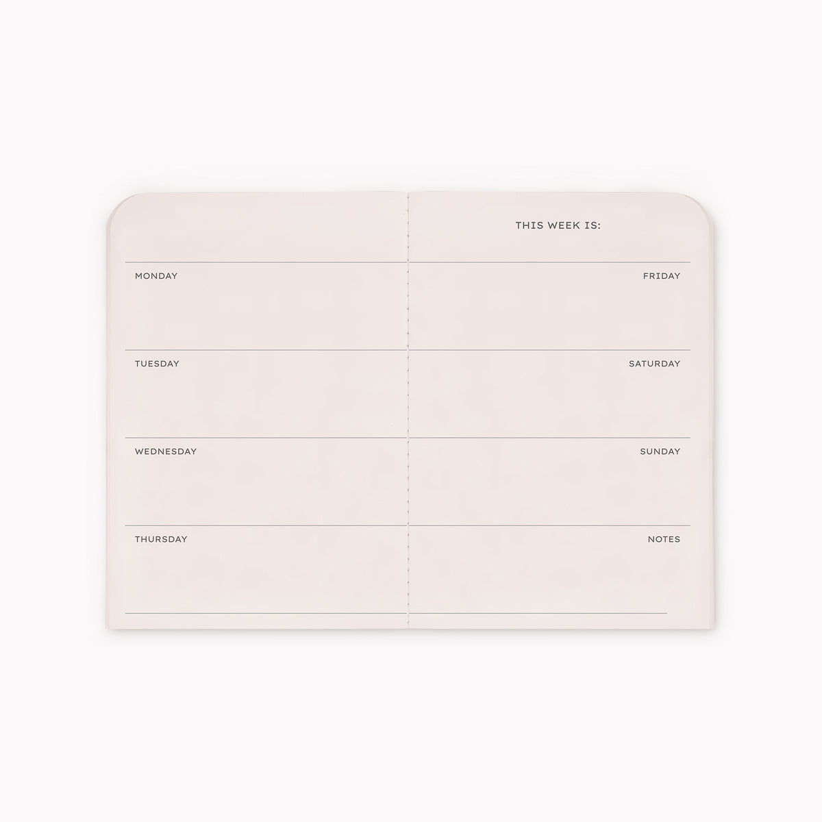 This is the plan - undated weekly planner.