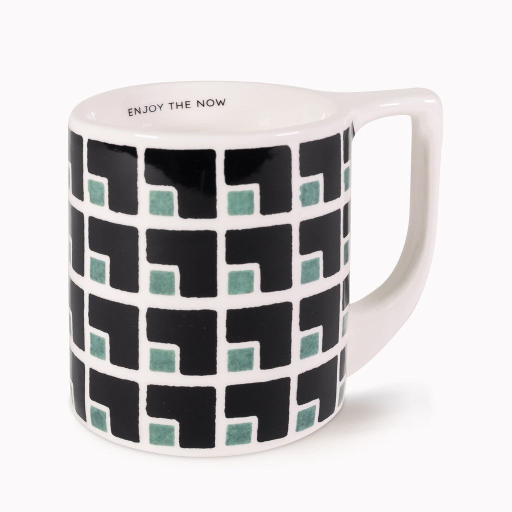 checkered coffee cup Pink Gingham Latte Mug