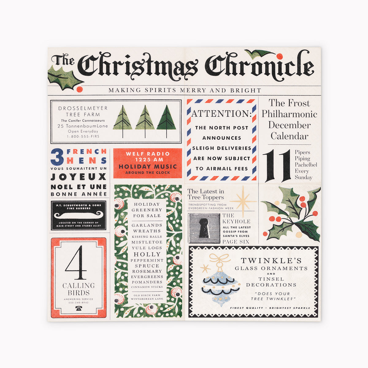 Christmas Chronicle Cocktail napkins